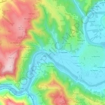 Mapa topográfico Le Four Haut, altitud, relieve