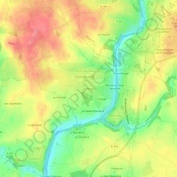 Mapa topográfico Le Plessis, altitud, relieve