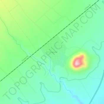 Mapa topográfico El Capire, altitud, relieve