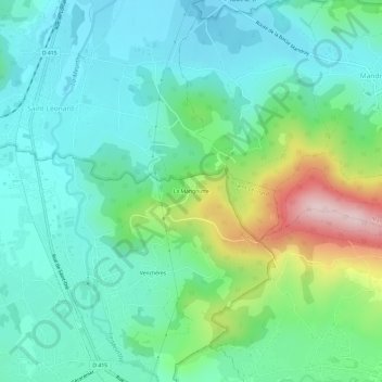 Mapa topográfico La Mangoutte, altitud, relieve