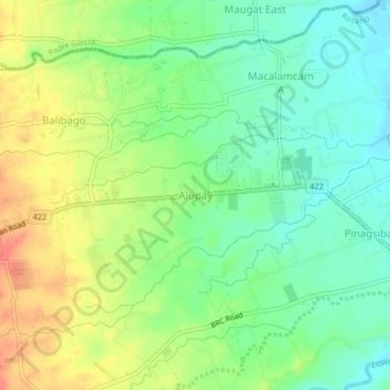 Mapa topográfico Alupay, altitud, relieve