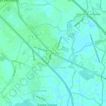 Mapa topográfico San Matias, altitud, relieve
