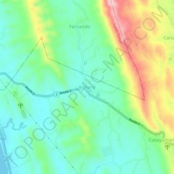 Mapa topográfico Amlang, altitud, relieve