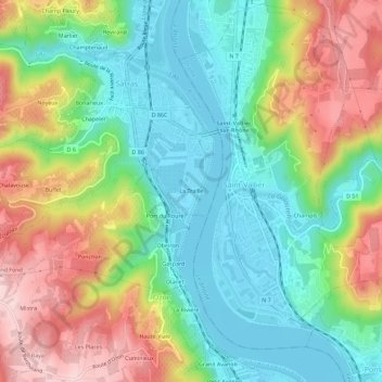 Mapa topográfico La Traille, altitud, relieve