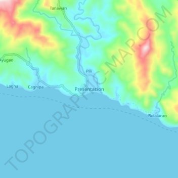 Mapa topográfico Presentacion, altitud, relieve