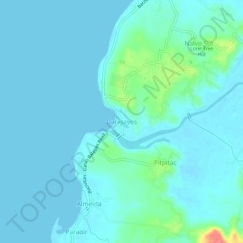 Mapa topográfico Darigayos, altitud, relieve