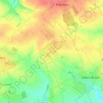 Mapa topográfico Guestreville, altitud, relieve