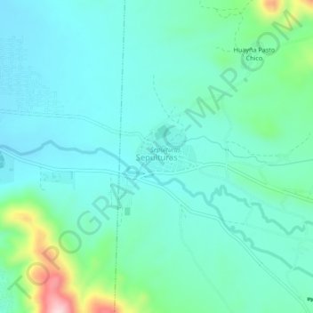 Mapa topográfico Sepulturas, altitud, relieve