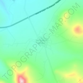 Mapa topográfico San Gabriel Azteca, altitud, relieve