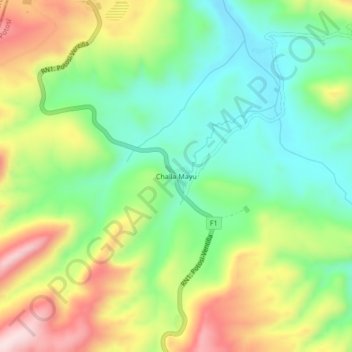 Mapa topográfico Challa Mayu, altitud, relieve