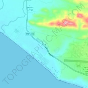 Mapa topográfico El Jícaro, altitud, relieve