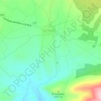 Mapa topográfico Las Quinchas, altitud, relieve