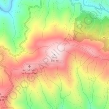 Mapa topográfico Urra, altitud, relieve