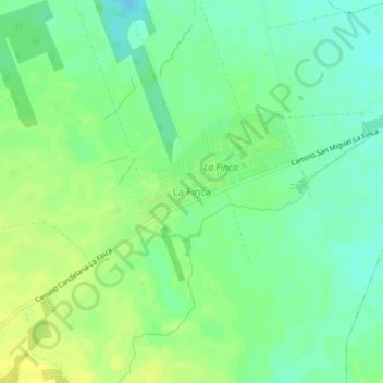 Mapa topográfico La Finca, altitud, relieve