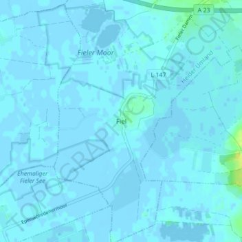 Mapa topográfico Fiel, altitud, relieve