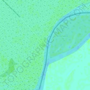 Mapa topográfico Puerto Busch, altitud, relieve