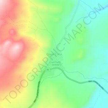 Mapa topográfico Cruce Culta, altitud, relieve