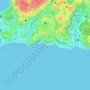 Mapa topográfico Suspiro da Jubarte, altitud, relieve
