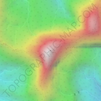 Mapa topográfico Mont Orohena, altitud, relieve