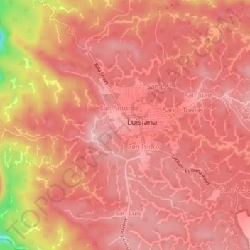 Mapa topográfico San Diego, altitud, relieve