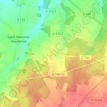 Mapa topográfico Chappe, altitud, relieve