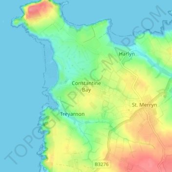Mapa topográfico Constantine Bay, altitud, relieve
