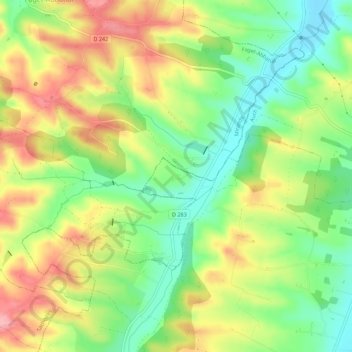 Mapa topográfico Bosc, altitud, relieve