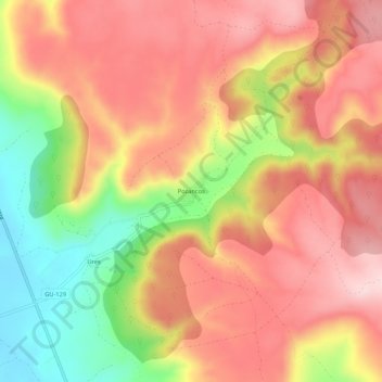 Mapa topográfico Pozancos, altitud, relieve