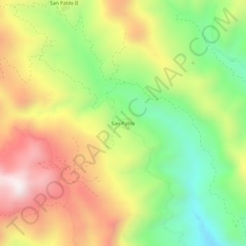 Mapa topográfico San Pablo, altitud, relieve