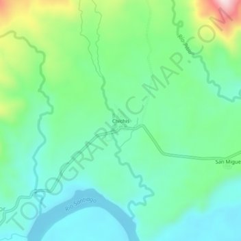 Mapa topográfico Chichis, altitud, relieve