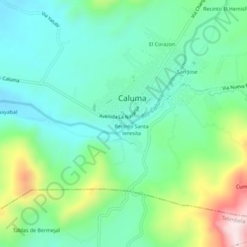 Mapa topográfico Recinto el despertar, altitud, relieve