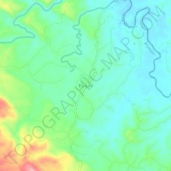 Mapa topográfico Bugay, altitud, relieve