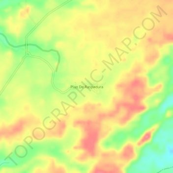Mapa topográfico Plan De Raspadura, altitud, relieve