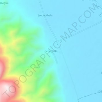 Mapa topográfico Bella Vista, altitud, relieve