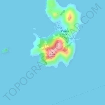 Mapa topográfico Kirikite, altitud, relieve