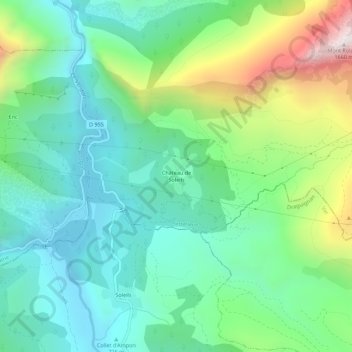 Mapa topográfico Château de Soleils, altitud, relieve