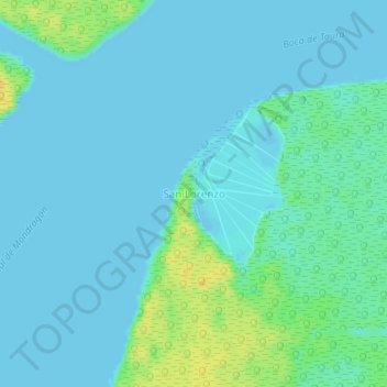 Mapa topográfico San Lorenzo, altitud, relieve
