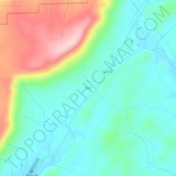 Mapa topográfico Taft, altitud, relieve