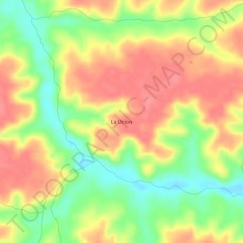 Mapa topográfico La Union, altitud, relieve