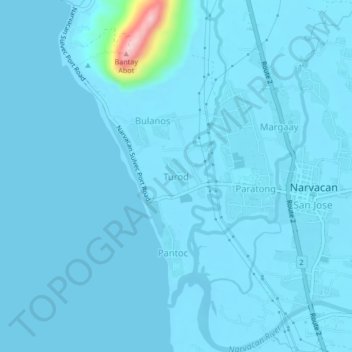 Mapa topográfico Turod, altitud, relieve