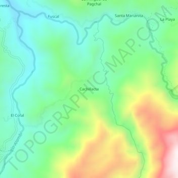Mapa topográfico Cachillacta, altitud, relieve
