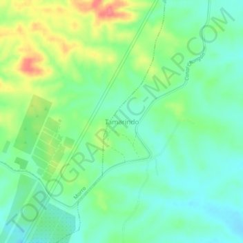 Mapa topográfico Tamarindo, altitud, relieve