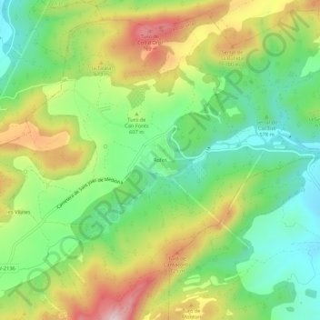 Mapa topográfico Rofes, altitud, relieve