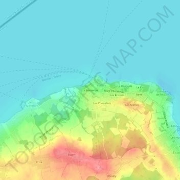 Mapa topográfico Le Bossenaz, altitud, relieve
