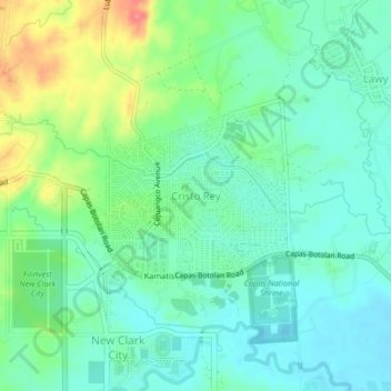 Mapa topográfico Cristo Rey, altitud, relieve