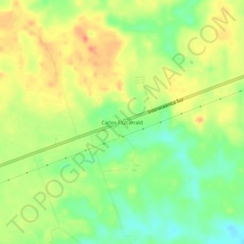 Mapa topográfico Carlos Fitzcarrald, altitud, relieve