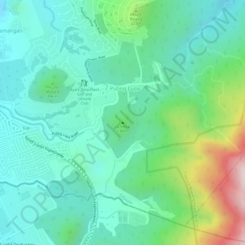 Mapa topográfico La Mesa, altitud, relieve