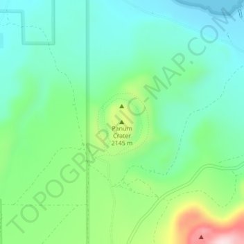 Mapa topográfico Panum Crater, altitud, relieve