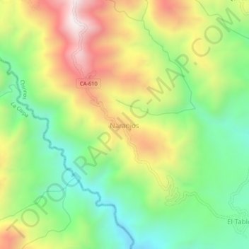 Mapa topográfico Naranjos, altitud, relieve