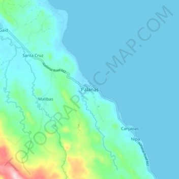 Mapa topográfico Palanas, altitud, relieve